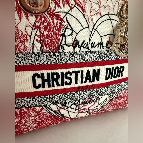 CHRISTIAN DIOR Cloth Embroidered M Dioramour D-Royaume Lady D-Lite ~ LIKE NEW - Picture 9 of 15